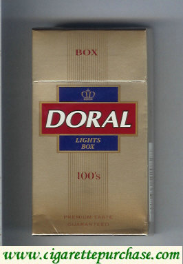 Doral Premium Taste Guaranteed Lights 100s cigarettes hard box